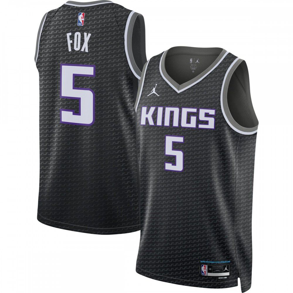 De'Aaron Fox Sacramento Kings Jordan Brand 2022/23 Statement Edition Swingman Jersey - Black-Pro Kit Vault | Brand New 26/27 Sports Jerseys